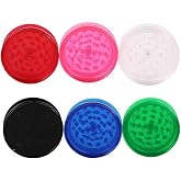 xicveiuz 6 Pack Herb Grinder, 2.3 inches Small Spices Grinder With Storage, Plastic Grinder for Manual, Portable And Disposable for Travel