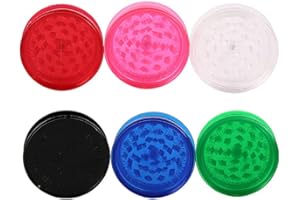 xicveiuz 6 Pack Herb Grinder, 2.3 inches Small Spices Grinder With Storage, Plastic Grinder for Manual, Portable And Disposable for Travel