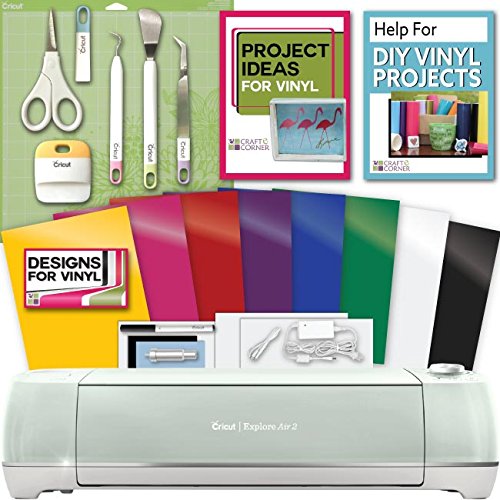 Cricut Explore Air 2 Machine Bundle - Tool Kit, Vinyl Pack, Designs & Project Inspiration