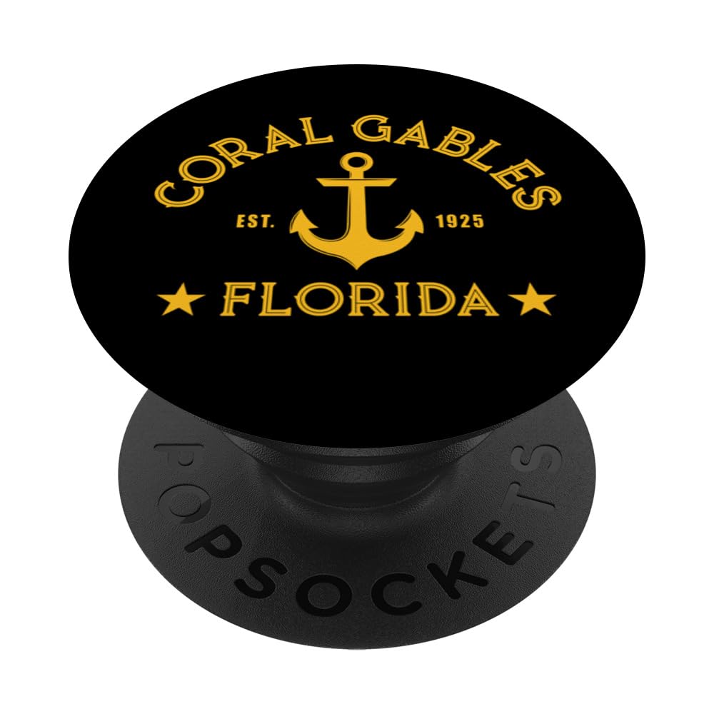 CORAL GABLES FL Nautical Design W. Anchor, Est 1925 PopSockets Swappable PopGrip