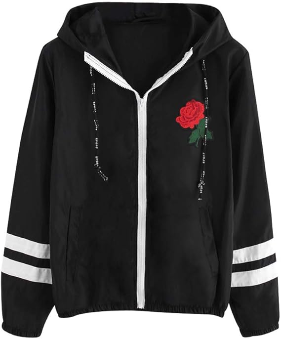 Amazon Co Jp ウィンドブレーカー レディース 春秋冬 長袖 無地 プリント ジャケット ウィンブレ ブルゾン ジャンパー パーカー スタジャン ストリート系 薄手 防風 軽量 ジップアップ フード付 アウトドア スポーツ トレンド おしゃれ 体型カバー 腕時計