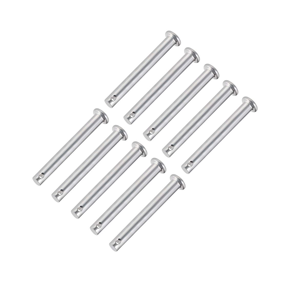 sourcing map Single Hole Clevis Pins,6mm x 50mm Flat Head Zinc-Plating Steel 10 Pcs