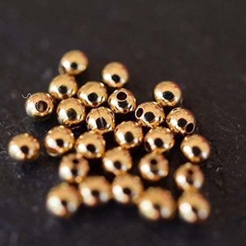 Gold Plated Round Smooth Beads | 3mm | Pack of 100 | Variety of Pack Sizes | Free Delivery