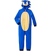 Sonic The Hedgehog Boys Pajama Onesie Hooded Zip Front Blanket Sleeper for Kids