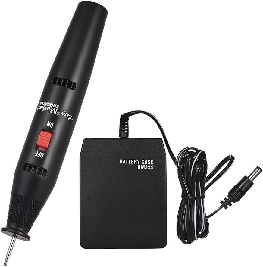 Aibecy Portable Precision Electric Engraving Pen Engraver DIY Carve Graver Machine Tools Battery Powered with Strong Diamond Tip Bit for Jewellery Metal Plastic Glass Ceramic Stone Engraving
