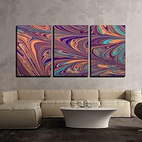 3 Piece Canvas Wall Art - Close Up Oil Paint - Modern Home Art Stretched and Framed Ready to Hang - 16"x24"x3 Panels