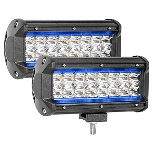 Zmoon LED Light Bar, 7in 240W 24000LM Off Road Driving Light, 2pcs