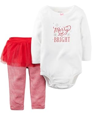 Carters Baby Girls 2-Piece Holiday Bodysuit and Tutu Pant Set Merry and Bright