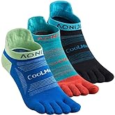 AONIJIE Running Ankle Toe Socks for Men and Women Lightweight Coolmax High Performance Five Finger Athletic Socks