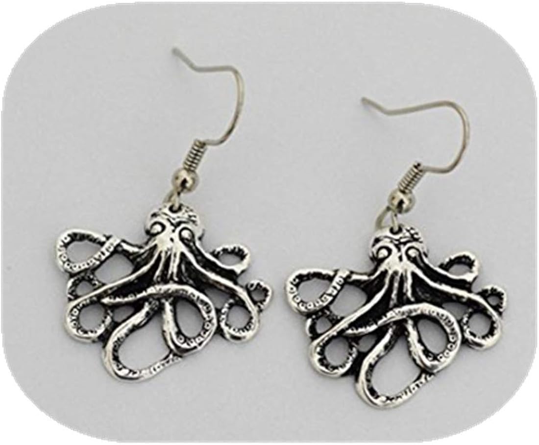 Octopus Earrings, Squid Earrings, Nautical Earrings, Dangle Earrings