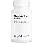 Supersmart - Magnolia Bark Extract (Max Strength) 300mg per Day - 90% Honokiol & Magnolol - Magnolia Bark Supplement | Non-GMO & Gluten Free - 60 Vegetarian Capsules