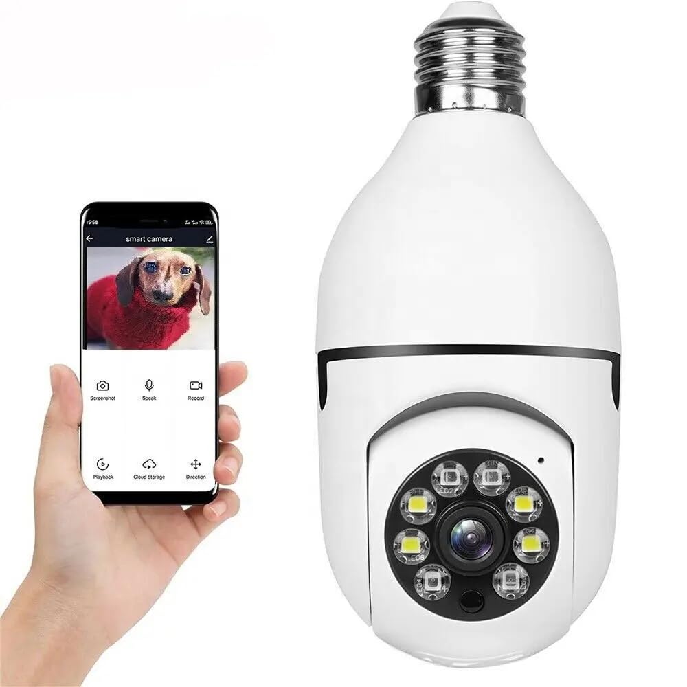 Photo 1 of X W EI UNION WiFi Home Security Camera Bulb Shape Cam with Phone App Motion Detection Night Vision Remote View Baby Monitor Pet Dog Camera Indoor Use
