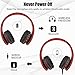 Fetta Wired On Ear Headphones with 3.5mm Audio Cable Wireless Stereo Bluetooth Headphones with Mic Protable Headsets Earphones for Smartphones,PC,Laptop,MP3 Player and More (Red)thumb 3