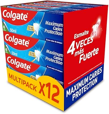 Pasta de dientes Maximum Caries Protection Pack 12 x 50ml | tecnología superior** anticaries | esmalte 4 veces más fuerte | pasta de dientes con flúor y arginina | sabor a menta