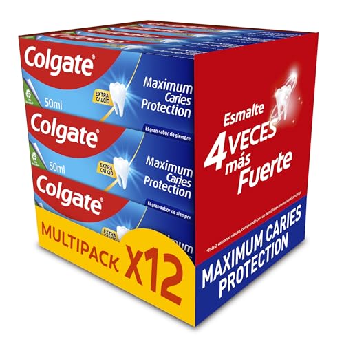 Pasta de dientes Maximum Caries Protection Pack 12 x 50ml | tecnología superior** anticaries | esmalte 4 veces más fuerte | pasta de dientes con flúor y arginina | sabor a menta