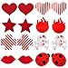 8 Pairs Sexy Satins Pasties Breast Petals Nipple Cover Sticker Lingerie - Red