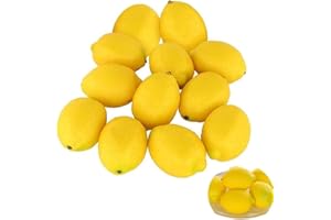 Naisfei 12 Pieces Artificial Lemons Realistic Decorative Home Kitchen Fake Fruit Lifelike Simulation Fake Fruit for Home Vase