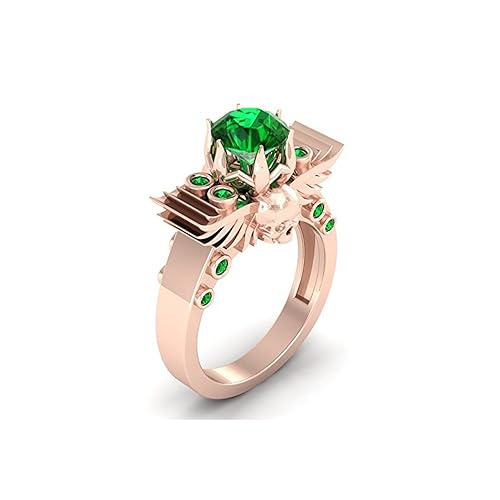 Mejor compromiso anillos de boda en 1,50 CT verde Zirconia cúbico corte redondo cristal