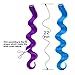 12 Pieces Party Highlights Clip in Colored Hair Extensions for Kids Girls Colorful Hair Extensions 22 inches Curly Wavy Synthetic Hairpieces Multi-Colors Purple Hair