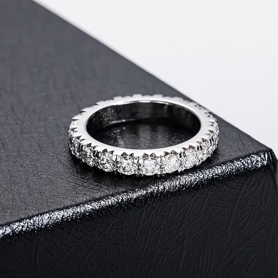 aomoso Women's Ring, Moissanite Ring, 925 Sterling Silver Ring, Certified Women's Ring, Women's Engagement Ring, Purity D+VVS1, Luxury Women's Rings Ideal for Engagement, Weddings, Couples, Mothers