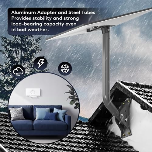 Compatible with Starlink Gen 3/4/4X All-in-One Mount Kit: Heavy-Duty Outdoor Dish & Indoor Router Mount, Short Wall, Roof, and Eave Mount Compatible, Sturdy Accessories for Full Setup