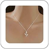 Erimberate Bohemian Crystal Rose Choker Necklace Silver Rose Flower Pendant Necklace Small Cz Flower Collar Necklace Rhinestone Rose Chain Necklace Jewelry for Women Gifts