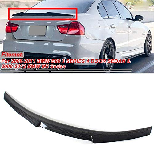 NO7RUBAN Rear Spoiler Fits for 2008-2012 BMW E90 M3 Sedan & 2006-2011 E90 3 Series Sedan Carbon Fiber Style Trunk Spoiler Wing M4 Type - Thumbnail 6