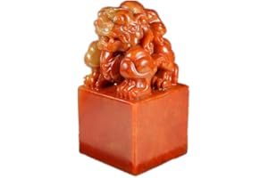 Japanese Lion Chop Hanko Seal Engraving Chinese Stone Seal Stamp Square with Lion Custom Carved with Your Name in Japanese Ch
