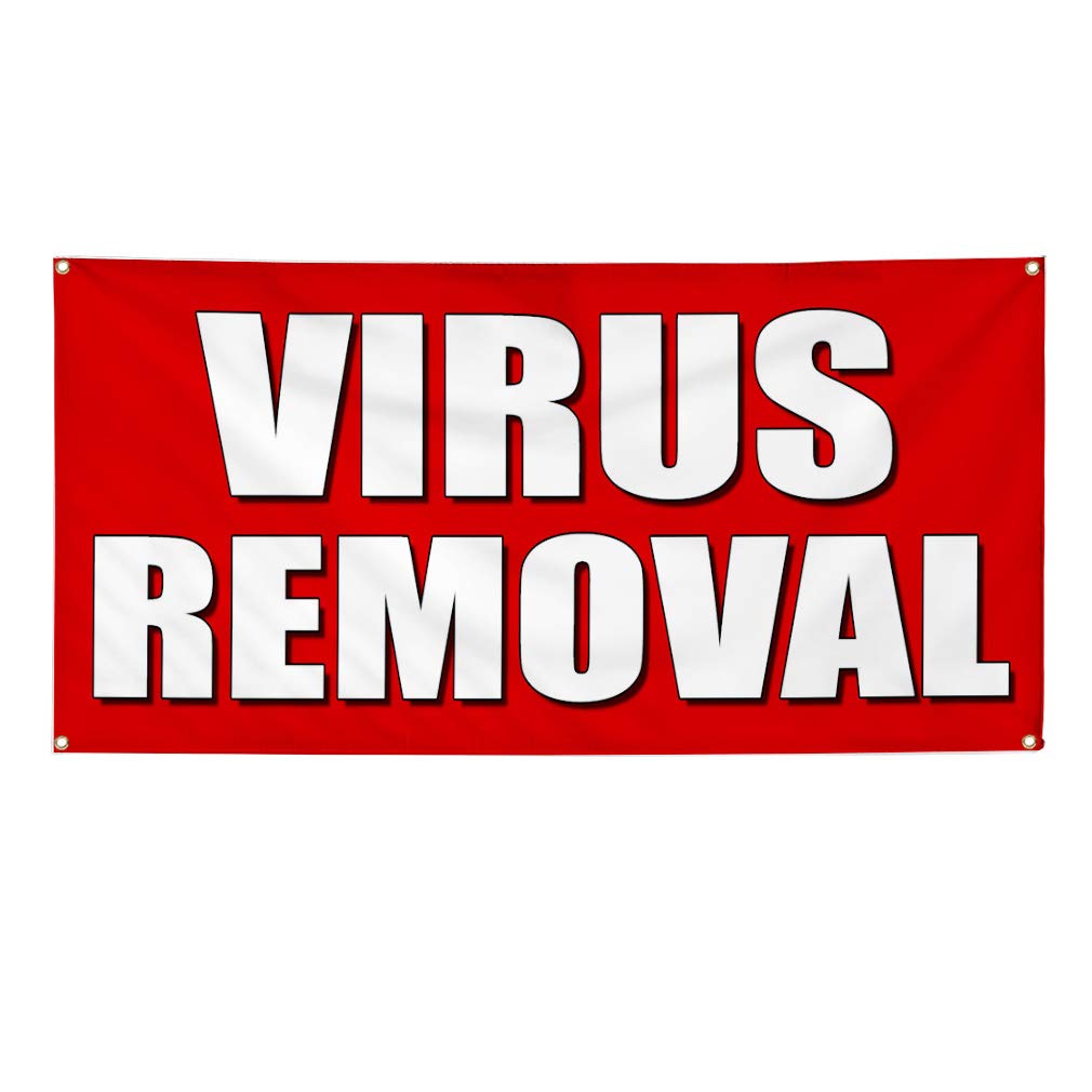 Amazon Com Vinyl Banner Sign Virus Removal Red Business Remove