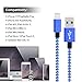 E-POWIND [6+6+10]ft Lightning Cable with Ultra-compact Connector Charging Cable Cord For iPhone7/7plus/6/6plus/6s/6splus,iPhone 5/SE, iPad, iPod on Latest IOS10.(BLUE WHITE)
