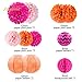 NICROLANDEE Fall Decorations Pack -Orange Pink Paper Lanterns Tissue Flower Pom Poms Gold Glitter Garland for Thanksgiving Fall Wedding Bridal Baby Shower Home Decor