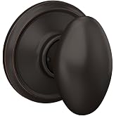 Schlage F10 SIE 716 Sienna Door Knob, Hall &amp; Closet Passage Lock, Aged Bronze