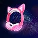 Kids Headphones Glowing Cat Earphones Over/on Ear with LED USB, Rechargeable Wired Foldable Game Headset for Girls Boys Toddlers Phone PC, Learning Education Toys Holiday Christmas Birthday Gifts