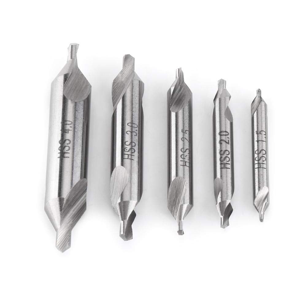 Center Drill Bit ，5pcs High Speed Steel Center Drill Bits