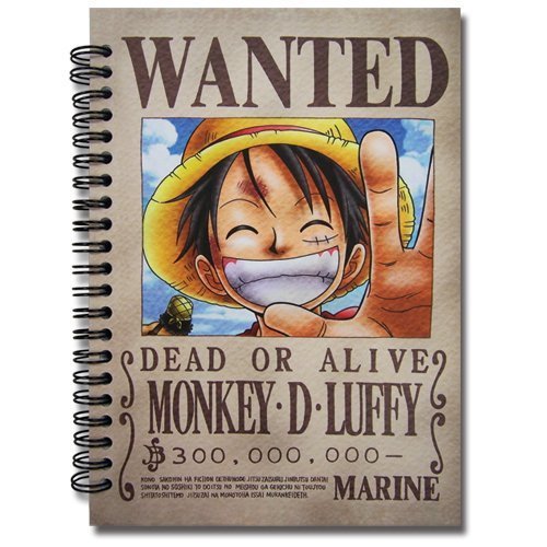 One Piece Luffy Wanted Poster Notebook