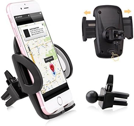 Air Vent Car Mount, Elktry Universal Cell Phone Car Holder Cradle Car Accessories for iPhone 7 Plus 7 6s Plus 6 Plus 6s 6 5s 7 SE Samsung LG Sony Huawei and More Android Phones ( Black)