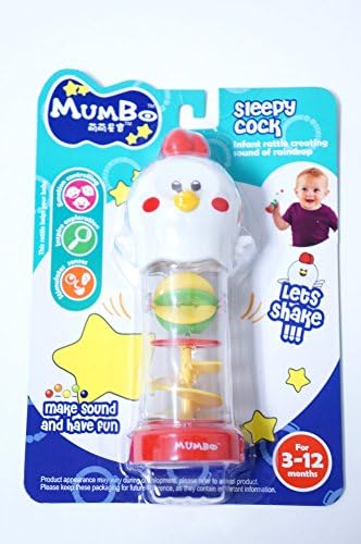 Baby Rattle - MumBo baby rattle with rings for 3-12 months (Sleepy Cock).