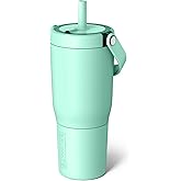 BrüMate Resa 25oz 100% Leakproof Travel Tumbler with Handle & Straw | Flexible SoftSip Straw | Silicone Sleeve for Durability | Stainless Steel | Cup Holder & Travel Friendly Water Bottle | (Mint)