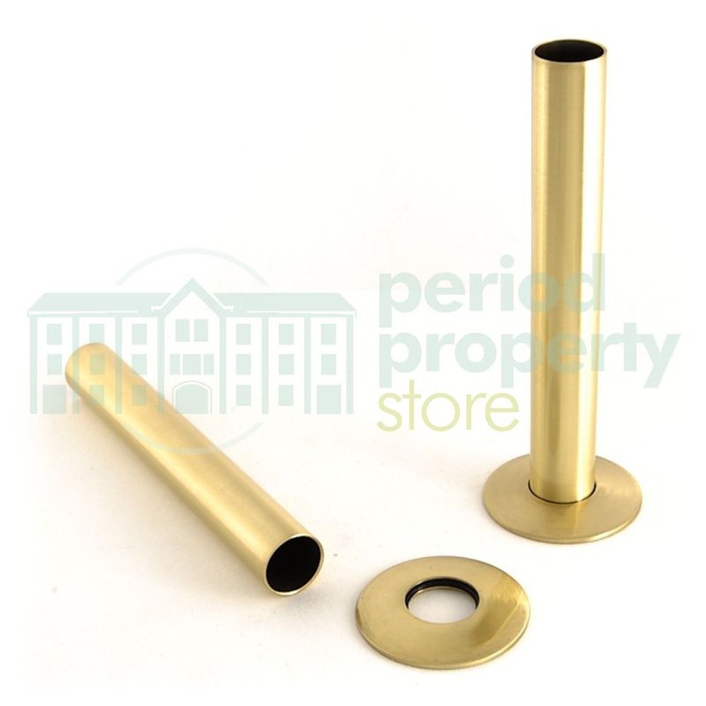 Pipe Shrouds/Sleeves (Pair) for Cast Iron/Wall or Floor Mounted Radiator Polished Brass Amazon