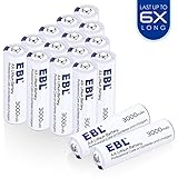 EBL AA Batteries 1.5Volt Lithium (16 Counts) with Battery Storage Box - Lighter & Long-lasting