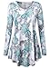 BAISHENGGT Women's Long Sleeve Loose Flared Tunic Top XXL Scuba Blue Paisley