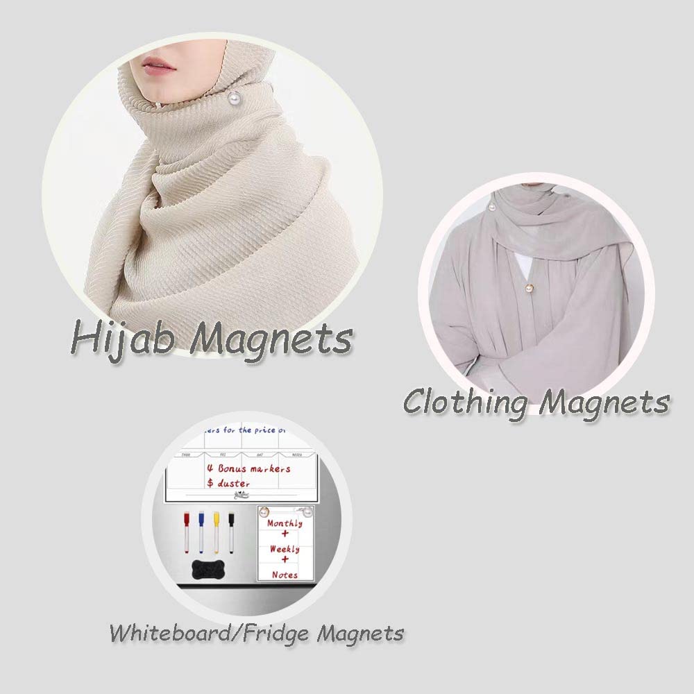 Strong Hijab Magnets Pearl Safety Magnetic Hijab Pins for Clothes Scarves Niqab Hijab Magnet for Women Girls Magnets for Hijab