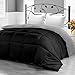 Utopia Bedding Comforter Duvet Insert, Quilted Comforter with Corner Tabs, Box Stitched Down Alternative Comforters Twin Size (Black/Grey)