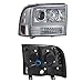 AKKON - For 1999-2004 F250 F350 F450 F550 SuperDuty LED Tube Bar Projector Headlights Driver+Passenger Side