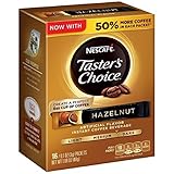 Nescafe Taster's Choice Instant Coffee Beverage, Hazelnut,16-0.1 oz packets (Pack of 4)
