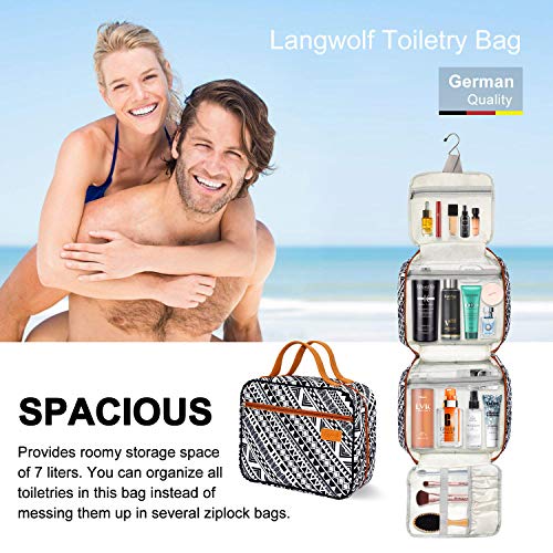 Langwolf Hanging Travel Toiletry Bag for Women and Men, Water-resistant Large Capacity Cosmetic Makeup Travel Toiletries Organizer 4 Langwolf Hanging Travel Toiletry Bag for Women and Men, Water-resistant Large Capacity Cosmetic Makeup Travel Toiletries Organizer