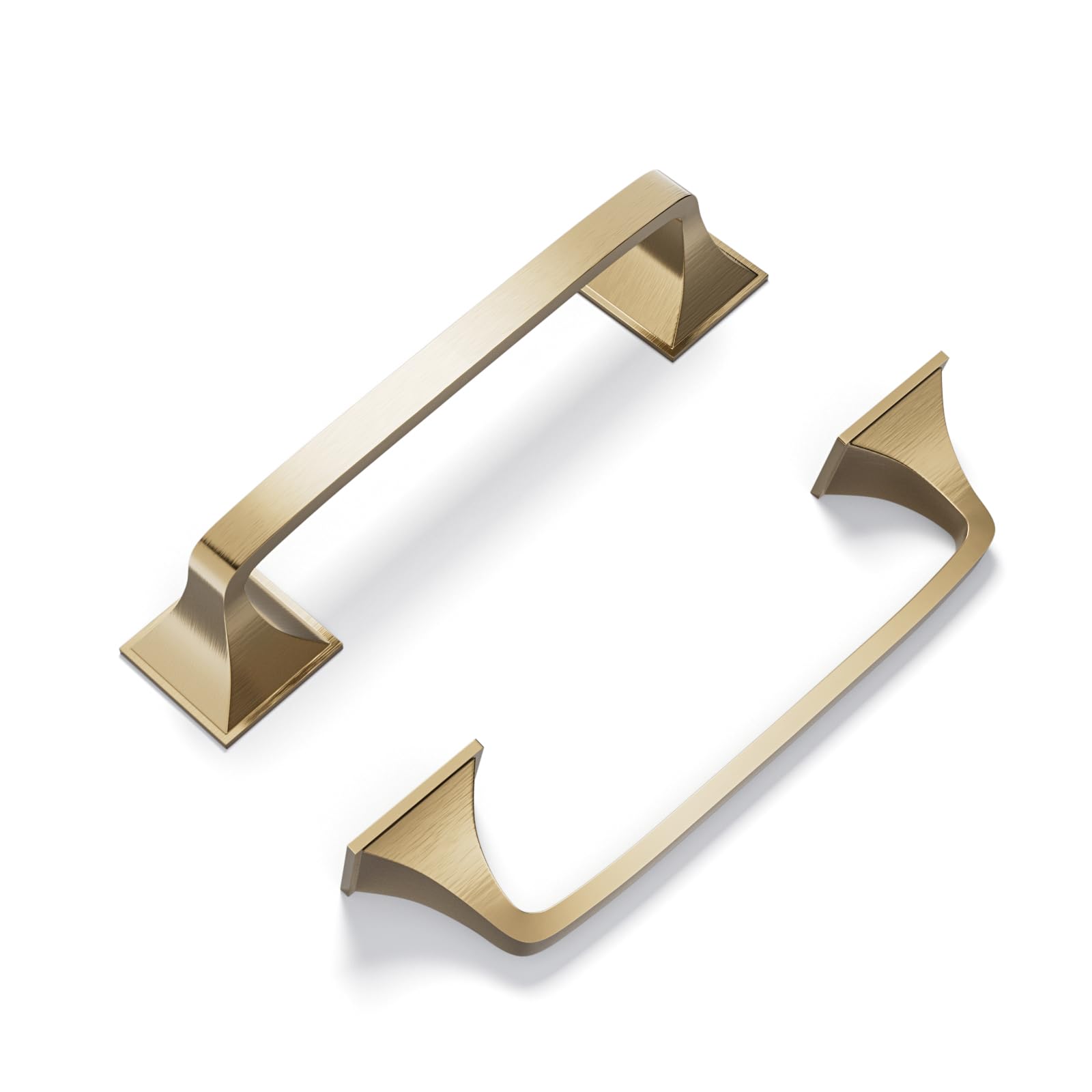 Photo 1 of Cobbe 10 Pack Solid Brushed Gold Kitchen Cabinet Handles, Drawer Pulls on 5 Inch Hole Centers, Arch Cabinet Pulls for Kitchen Cabinet Hardware