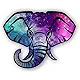 Vinyl Junkie Graphics Elephant Head Tie Dye Patterns Sticker (kalidescope)
