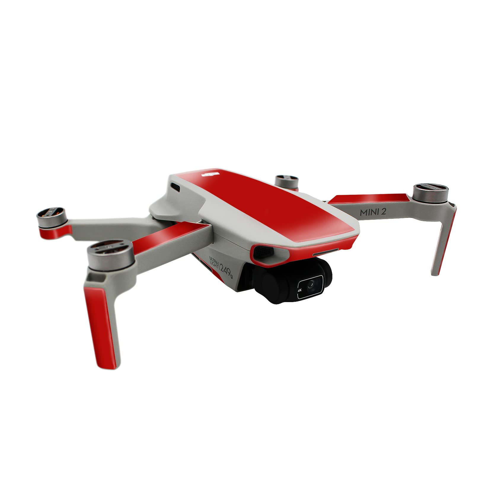 Finest Folia Protective Film Compatible with DJI Mini 2 Drone and Controller Sticker Set Perfect Fit Waterproof Skin Sticker Design Film (Partial Adhesion, K156-04 Hotrod Red)