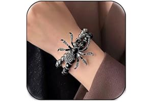 Choistily Punk Spider Bracelet for Women - Gothic Beaded Bracelet with Big Spider Wrap for Halloween